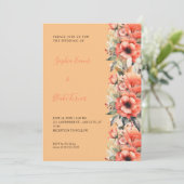 Invitation Bohème Orange Floral Automne Orange Mariage (Debout devant)