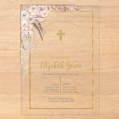 Invitation bohème pour baptême (Recto)