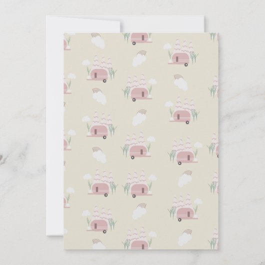 Invitation bohème pour une fête de camping en plei (Dos)