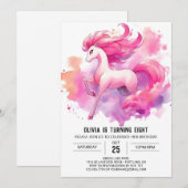 Invitation Bohème Printable Cheval Anniversaire (Devant / Derrière)