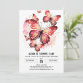 Invitation Bohème Printable Papillon fille Anniversaire (Debout devant)