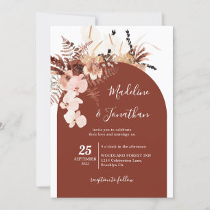 Invitation Bohème Rustique Arc Floral Mariage photo
