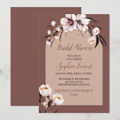 Invitation Bohème rustique blanc & crème Fête des mariées flo (Devant / Derrière)