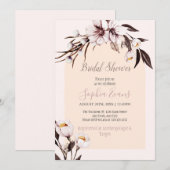 Invitation Bohème rustique blanc & crème Fête des mariées flo (Devant / Derrière)