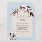 Invitation Bohème rustique blanc & crème Fête des mariées flo (Devant / Derrière)