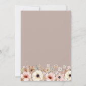 Invitation bohème rustique fleurie moderne première communion (Dos)