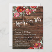 Invitation Bohème Rustique Fleurs Rouges Bourgueil Pour Toujo (Devant)