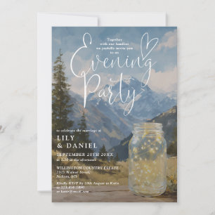 Invitation Bohème Rustique Montagne Pot Masonite Photo Soirée