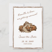 Invitation Bohème rustique occidental Code QR Enregistrer la  (Devant)