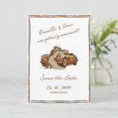 Invitation Bohème rustique occidental Code QR Enregistrer la  (Debout devant)