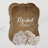 Invitation bohème rustique pays occidental burlap et dentelle (Devant / Derrière)