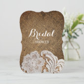 Invitation bohème rustique pays occidental burlap et dentelle (Debout devant)