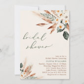 Invitation Bohème séché Fête des mariées de verdure fleurie (Devant)