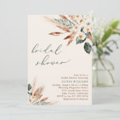 Invitation Bohème séché Fête des mariées de verdure fleurie (Debout devant)