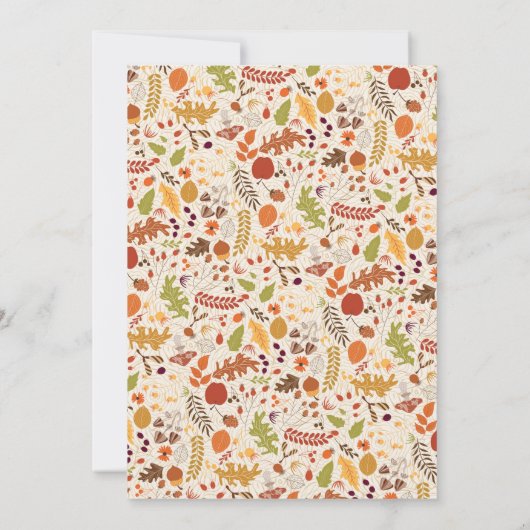 Invitation Bohème Séché Rustique Automne Falls Fête des marié (Dos)