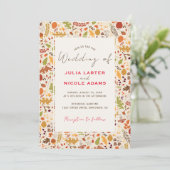 Invitation Bohème séché Rustique Floral Automne Falls Mariage (Debout devant)