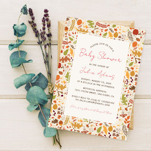 Invitation Bohème Séchée Rustique Automne Chute Baby Shower