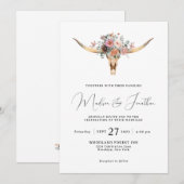 Invitation Bohème style champêtre Floral Taureau Mariage (Devant / Derrière)