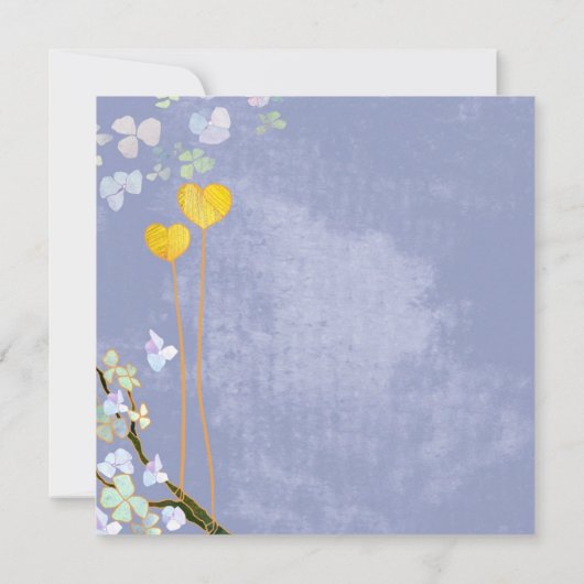 Invitation Bohème style Mariage bleu poudré (Dos)