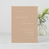 Invitation Bohême Tan Minimaliste Desert Thème Mariage (Debout devant)