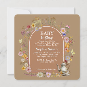 Invitation Bohème Tea Party Baby in Bloom Baby shower