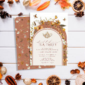 Invitation Bohême Terracotta Fleur sauvage Tea Party