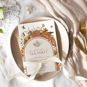 Invitation Bohême Terracotta Fleur sauvage Tea Party