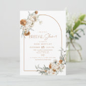 Invitation BOHEME Terracotta Floral Boho Arch Fête des mariée (Debout devant)