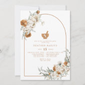 Invitation BOHEME Terracotta Floral Boho Pharmacy Graduation (Devant)