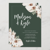 Invitation bohème verdure pampas mariage de automne invitatio (Devant / Derrière)