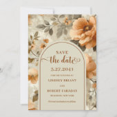 Invitation Bohemian Boho Earthy Ivory Sage Floral Save Date (Devant)
