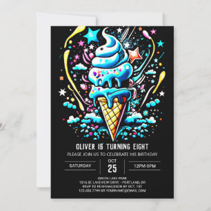 Invitation Bohemian Boys Modern Boy Crème glacée Anniversaire