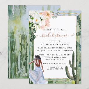 Invitation Bohemian Cactus Desert Floral Fête des mariées Inv