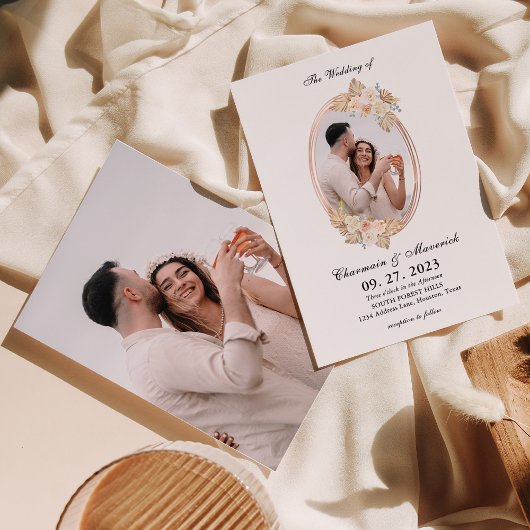 Invitation Bohemian Circle Boarder 2 Mariage photo