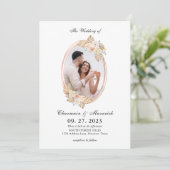 Invitation Bohemian Circle Boarder 2 Mariage photo (Debout devant)