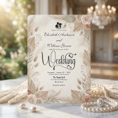 Invitation Bohemian Cream Chic Floral Rustic Wedding