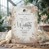 Invitation Bohemian Cream Chic Floral Rustic Wedding