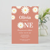 Invitation Bohemian Daisy Floral 1er anniversaire (Debout devant)