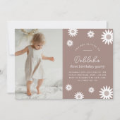 Invitation Bohemian Daisy Paysage Photo Anniversaire Invitati (Devant)