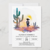 Invitation Bohemian Digital Cowboy Anniversaire (Devant)