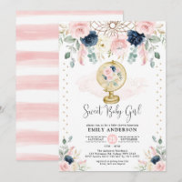 Bohemian Dreamcatcher Navy Blush Gold Baby shower