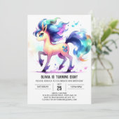 Invitation Bohemian Editable Horse Anniversaire (Debout devant)