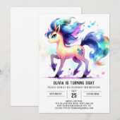 Invitation Bohemian Editable Horse Anniversaire (Devant / Derrière)