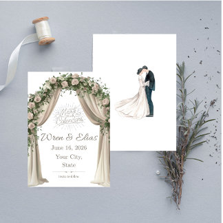 Invitation Bohemian Elegance Save the Date Card