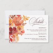 Invitation Bohemian Fall Floral chic détails mariage (Devant)