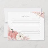 Invitation Bohemian Fall in Love Citrouille Recette Card (Dos)