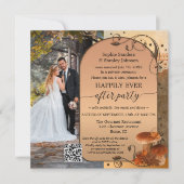 Invitation Bohemian Fall QR Code Photo Après Mariage (Devant)