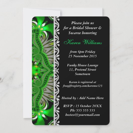 Invitation Bohemian Forest Garden Green Fête des mariées Part (Dos)