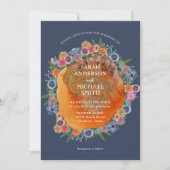 Invitation Bohemian Garden Blue Boho Fleur sauvage Photo Mari (Devant)
