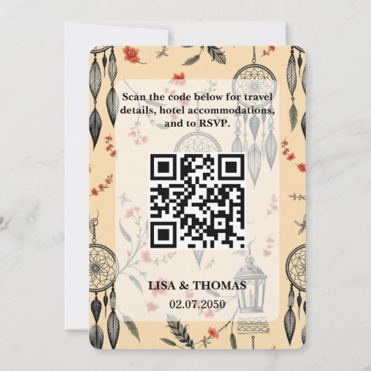 Invitation Bohemian Lace Dream Pattern Wedding (Dos)